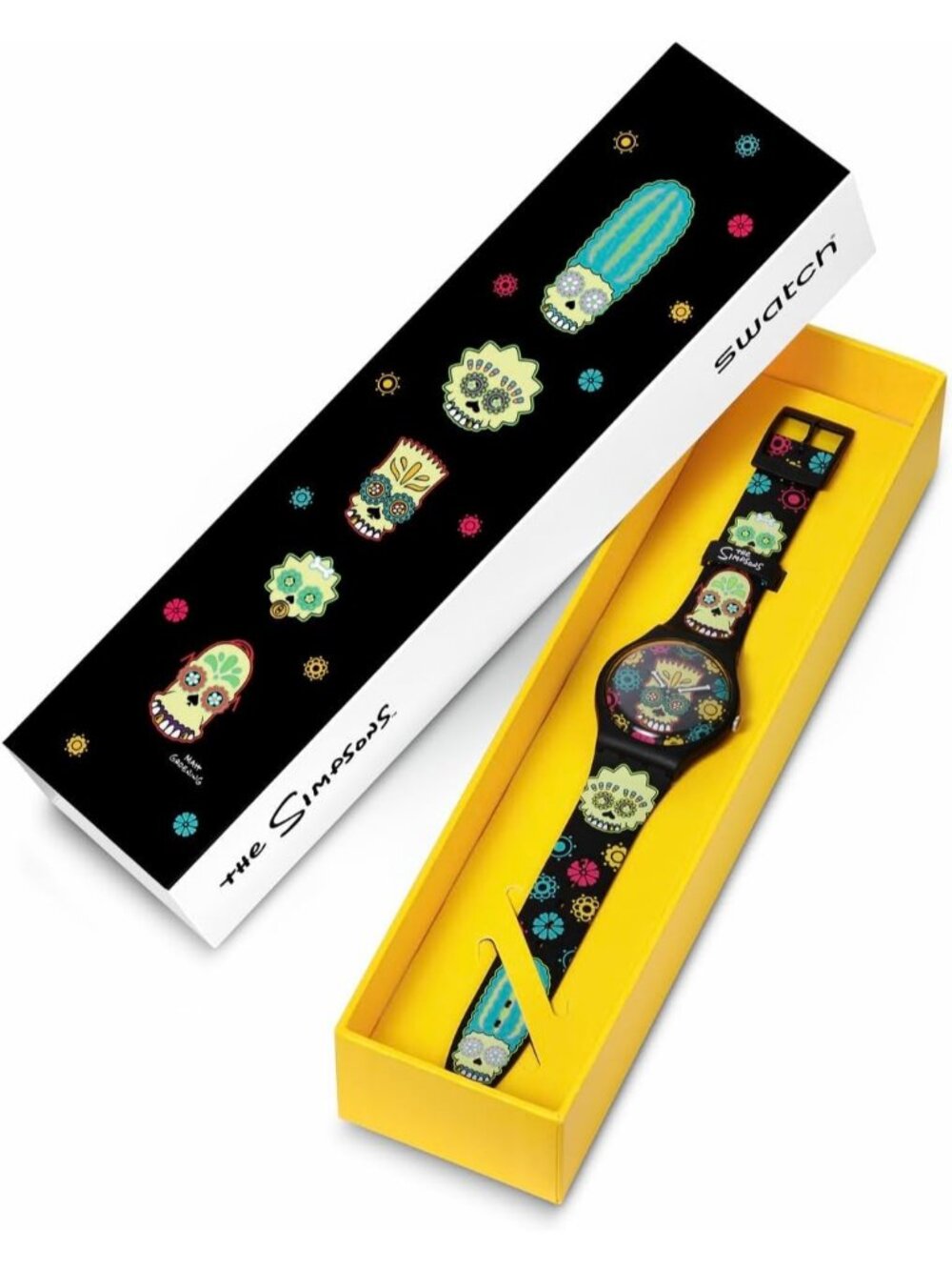 Unisex Black Polymer Gent Biosourced Lacquered Waterproof D'Oh of The Dead Watch - Picture 4 of 6